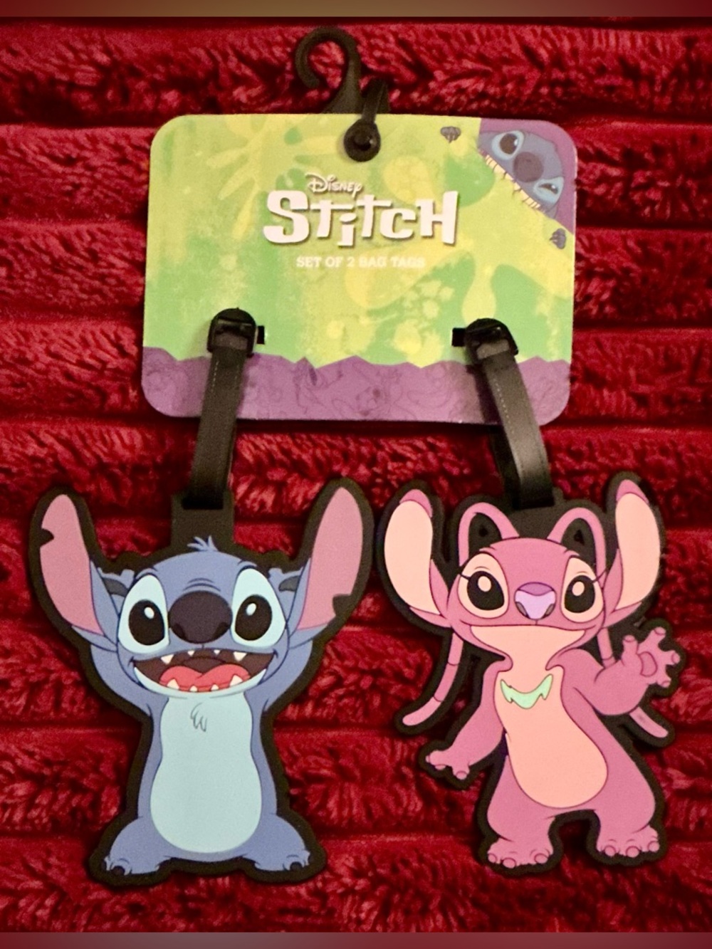 Disney Black Stitch & Angel Silhouette Luggage ID Tags